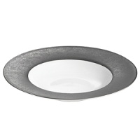 The bold industrial look of cast iron gets an elevated update with this fine assortment of Limoges porcelain dinnerware from Michael Aram. Each vivid white piece is edged with a wide band of lustrous metallic gray. The bold industrial look of cast iron gets an elevated update with this fine assortment of Limoges porcelain dinnerware from Michael Aram. Each vivid white piece is edged with a wide band of lustrous metallic gray.