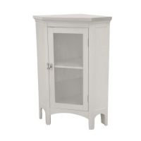 Elegant Home Fashions Madison Avenue Collection Shelved Corner Floor Cabinet, White Elegant Home Fashions Madison Avenue Collection Shelved Corner Floor Cabinet, White
