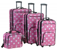 Rockland Luggage Dots 4 Piece Luggage Set Rockland Luggage Dots 4 Piece Luggage Set