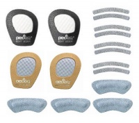 Pedag Fit Right Kit: 4 Stop Cushioned Leather Heel Grips, 2 Pair Of Girl Forefoot Grips (Tan and Black) and 8 Sling Strap Grips, One Size Pedag Fit Right Kit: 4 Stop Cushioned Leather Heel Grips, 2 Pair Of Girl Forefoot Grips (Tan and Black) and 8 Sling Strap Grips, One Size