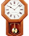 Seiko QXH110BLH Dark Brown Oak Case Westminster/Whittington Quarter-Hour Chime and Hourly Strike Pendulum Wall Clock