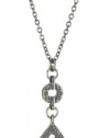 1928 Jewelry Black Victorian Teardrop Pendant Necklace