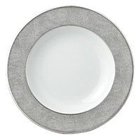 Sauvage dinnerware by Bernadaud successfully blends three surprisingly sensual touches - pearl-grey lizard skin, silver filament and interlocking Cordovan honeycombs -- into one truly memorable collection for your table. Exceptional elegance with a touch of the exotic. Sauvage dinnerware by Bernadaud successfully blends three surprisingly sensual touches - pearl-grey lizard skin, silver filament and interlocking Cordovan honeycombs -- into one truly memorable collection for your table. Exceptional elegance with a touch of the exotic.
