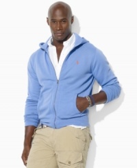 A cozy zip hoodie is crafted from luxurious beach fleece and adorned with Ralph Lauren's embroidered pony for a lounging staple that's relaxed yet refined. A cozy zip hoodie is crafted from luxurious beach fleece and adorned with Ralph Lauren's embroidered pony for a lounging staple that's relaxed yet refined.