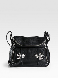Signature metal details add playful texture to this compact leather essential. Adjustable shoulder strap, 20-24 dropTop handle, 6 dropMagnetic flap closure with top zipTwo inside zip pocketsTwo inside open pocketsFully lined13¼W X 8¾H X 3½DImported Signature metal details add playful texture to this compact leather essential. Adjustable shoulder strap, 20-24 dropTop handle, 6 dropMagnetic flap closure with top zipTwo inside zip pocketsTwo inside open pocketsFully lined13¼W X 8¾H X 3½DImported