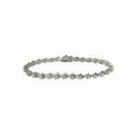 Rhodium Plated Tennis Bracelet with Cubic Zirconia Rhodium Plated Tennis Bracelet with Cubic Zirconia