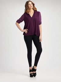 A truly luxe legging made from super-soft pima cotton, modal and a touch of spandex.About 28 long47% pima cotton/47% modal/6% spandexMachine washMade in USA A truly luxe legging made from super-soft pima cotton, modal and a touch of spandex.About 28 long47% pima cotton/47% modal/6% spandexMachine washMade in USA