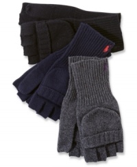 Keep up with modern accessory trends wearing these pop-top gloves from Polo Ralph Lauren. Keep up with modern accessory trends wearing these pop-top gloves from Polo Ralph Lauren.