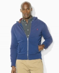 Crafted from lightweight fleece for easy on-the-go styling, a classic full-zip hoodie gets a bold update with a printed pattern inside the hood. Crafted from lightweight fleece for easy on-the-go styling, a classic full-zip hoodie gets a bold update with a printed pattern inside the hood.