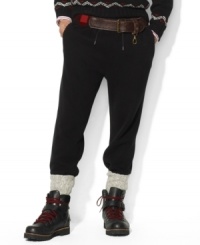 A classic-fitting drawstring pant in soft ribbed cotton is designed for casual comfort and style. A classic-fitting drawstring pant in soft ribbed cotton is designed for casual comfort and style.