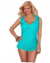 Ralph Lauren Ruffled Neckline Halter 2-Pc Tankini Swimsuit