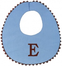 Princess Linens Bon Bon Bib Baby Blue with Brown Trim-E