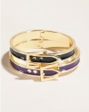 GUESS Gold-Tone and Purple Thin Buckle Bracele