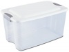 Sterilite 19888004 70-Quart Ultra Storage Box See-Through with White Lid and Titanium Latches, 4-Pack