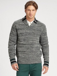Peruvian pima cotton gives this marbled knit with striped details, a luxurious feel.Pullover stylePima cottonHand washImported Peruvian pima cotton gives this marbled knit with striped details, a luxurious feel.Pullover stylePima cottonHand washImported