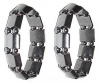 Set Of 2 Men's Hematite Metal Magnetic Therapy Bracelets S06C3-Med