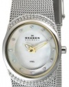Skagen Women's 686XSGSC Crystal Accented Mother of Pearl Mesh Watch