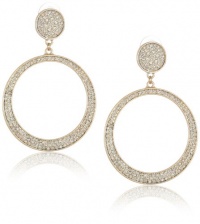 Jessica Simpson Gold Tone Pave Drop Hoop Earrings Jessica Simpson Gold Tone Pave Drop Hoop Earrings