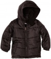 Iextreme Boys 8-20 Ripstop Puffer Hooded Jacket, Black, 14/16