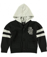 Sean John SJ U. Hooded Cardigan (Sizes 4 - 7) - black, 4 Sean John SJ U. Hooded Cardigan (Sizes 4 - 7) - black, 4