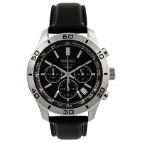 Seiko Black Dial Stainless Steel Mens Watch SSB049P2 Seiko Black Dial Stainless Steel Mens Watch SSB049P2