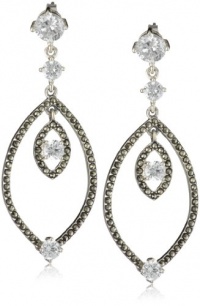 Judith Jack Marcasite and Cubic Zirconia Elongated Drop Earrings Judith Jack Marcasite and Cubic Zirconia Elongated Drop Earrings