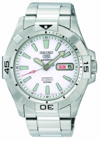 Seiko Men's SNZH09 Seiko 5 Automatic White Dial Stainless-Steel Bracelet Watch Seiko Men's SNZH09 Seiko 5 Automatic White Dial Stainless-Steel Bracelet Watch