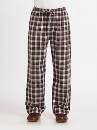 Take a well-deserved breather each and every weekend and pair this comfortable lounge pant set in pure brushed cotton flannel.Elastic waistbandInseam, about 31CottonMachine washImported Take a well-deserved breather each and every weekend and pair this comfortable lounge pant set in pure brushed cotton flannel.Elastic waistbandInseam, about 31CottonMachine washImported