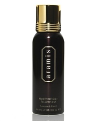 An extremely rich, dense foam that provides a super hydrating, super soothing, and super conditioning shaving experience. Lightly scented with Aramis Classic. An extremely rich, dense foam that provides a super hydrating, super soothing, and super conditioning shaving experience. Lightly scented with Aramis Classic.