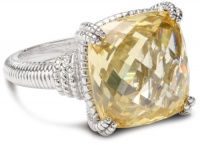 Judith Ripka Giftables All Sterling Silver Yellow Cushion Stone Ring, Size 8 Judith Ripka Giftables All Sterling Silver Yellow Cushion Stone Ring, Size 8