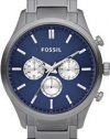 Fossil Men's FS4631 Walter Plated Stainless Steel Smoke Bracelet Blue Dial Watch