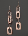 Ippolita lends a modern, geometric look with the Mosaico earrings, rendered in polished rosegold.
