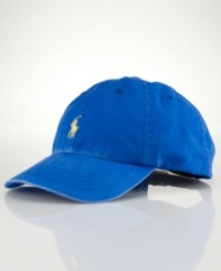 A classic baseball cap in durable cotton chino twill is accented with Ralph Lauren's signature pony for an iconic finish. A classic baseball cap in durable cotton chino twill is accented with Ralph Lauren's signature pony for an iconic finish.