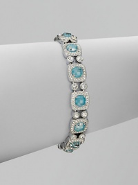 EXCLUSIVELY AT SAKS.COM. Add a touch of color with this pavé crystal embellished blue ceramic accented cubic zirconia doublet stone design. CrystalsBlue ceramic accented cubic zirconiaRhodium-plated brassLength, about 7½Tongue-and-box closureImported EXCLUSIVELY AT SAKS.COM. Add a touch of color with this pavé crystal embellished blue ceramic accented cubic zirconia doublet stone design. CrystalsBlue ceramic accented cubic zirconiaRhodium-plated brassLength, about 7½Tongue-and-box closureImported