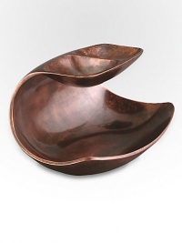 The organic, curved lines of this elegant server are handcrafted in bronze-finish alloy with a deep, wide base and divided top level ideal for dips, salsas and more. From the Heritage Pebble CollectionAntique copper-plated alloy12½W X 5¾H X 7DHand washImported The organic, curved lines of this elegant server are handcrafted in bronze-finish alloy with a deep, wide base and divided top level ideal for dips, salsas and more. From the Heritage Pebble CollectionAntique copper-plated alloy12½W X 5¾H X 7DHand washImported
