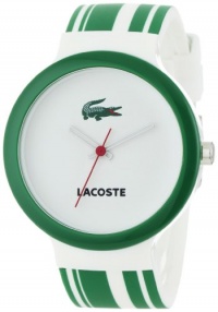 Lacoste GOA White Dial Green and White Polyurethane Strap Unisex Watch 2010538