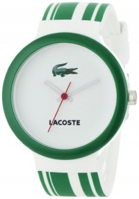 Lacoste GOA White Dial Green and White Polyurethane Strap Unisex Watch 2010538 Lacoste GOA White Dial Green and White Polyurethane Strap Unisex Watch 2010538