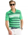 Being cool never felt so good. Stay comfortable in style with this striped performance polo shirt from Izod.