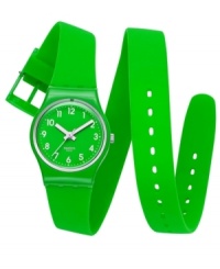 Wrap your wrists in sporty style with this bright silicone Lady Green collection Swatch watch. Wrap your wrists in sporty style with this bright silicone Lady Green collection Swatch watch.