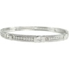 Bling by Wilkening Rachel Silver Bangle with Clear Stones Set in Silver (Silver)