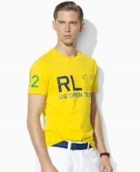Channel athletic style in Ralph Lauren's official limited edition US Open T-shirt, crafted from smooth combed cotton jersey in a trim, modern fit. Channel athletic style in Ralph Lauren's official limited edition US Open T-shirt, crafted from smooth combed cotton jersey in a trim, modern fit.