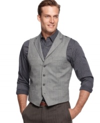 a subtle pattern on this Tasso Elba vest adds a touch of pop to a classic look. a subtle pattern on this Tasso Elba vest adds a touch of pop to a classic look.