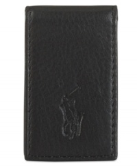 This lightweight gentleman's essential is crafted from luxurious pebbled leather with a secure magnetic closure and Ralph Lauren's embossed pony at the front. This lightweight gentleman's essential is crafted from luxurious pebbled leather with a secure magnetic closure and Ralph Lauren's embossed pony at the front.