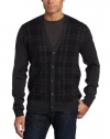 Perry Ellis Men's Long Sleeve Argyle V-Neck Sweater