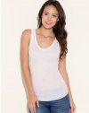 GUESS Dainty Double-V Sleeveless Tank, TRUE WHITE (XS)