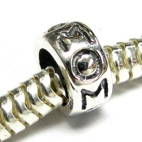Sterling Silver Mom Mother Round Spacer Bead For Pandora Chamilia Troll European Charm Bracelets Sterling Silver Mom Mother Round Spacer Bead For Pandora Chamilia Troll European Charm Bracelets