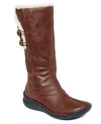 Faux-fur lining peeks out along the shaft of Easy Spirit's Zelde boots. They're super comfy with a breathable lining, latex arch support and a stacked wedge heel. Faux-fur lining peeks out along the shaft of Easy Spirit's Zelde boots. They're super comfy with a breathable lining, latex arch support and a stacked wedge heel.