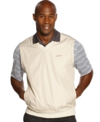 No pressure-you'll be calm and comfortable for every putt in this wind-resistant vest from Greg Norman for Tasso Elba. No pressure-you'll be calm and comfortable for every putt in this wind-resistant vest from Greg Norman for Tasso Elba.