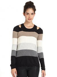 THE LOOKWide scoopneckColorful multistripesLong sleevesRibbed neckline, cuffs and hemPullover styleTHE FITAbout 26 from shoulder to hemTHE MATERIALCotton/polyesterCARE & ORIGINDry cleanImportedModel shown is 5'9 (175cm) wearing US size Small.This item was originally available for purchase at Saks Fifth Avenue OFF 5TH stores. THE LOOKWide scoopneckColorful multistripesLong sleevesRibbed neckline, cuffs and hemPullover styleTHE FITAbout 26 from shoulder to hemTHE MATERIALCotton/polyesterCARE & ORIGINDry cleanImportedModel shown is 5'9 (175cm) wearing US size Small.This item was originally available for purchase at Saks Fifth Avenue OFF 5TH stores.