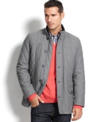 Put a city spin on your everyday look with this modern quilted jacket from Tasso Elba. Put a city spin on your everyday look with this modern quilted jacket from Tasso Elba.